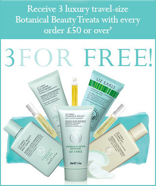 3 for free! Receive 3 luxury travel-size Botanical Beauty Treats with every order £50 
or over†